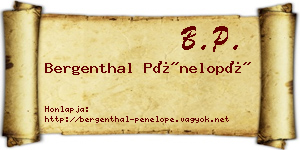 Bergenthal Pénelopé névjegykártya